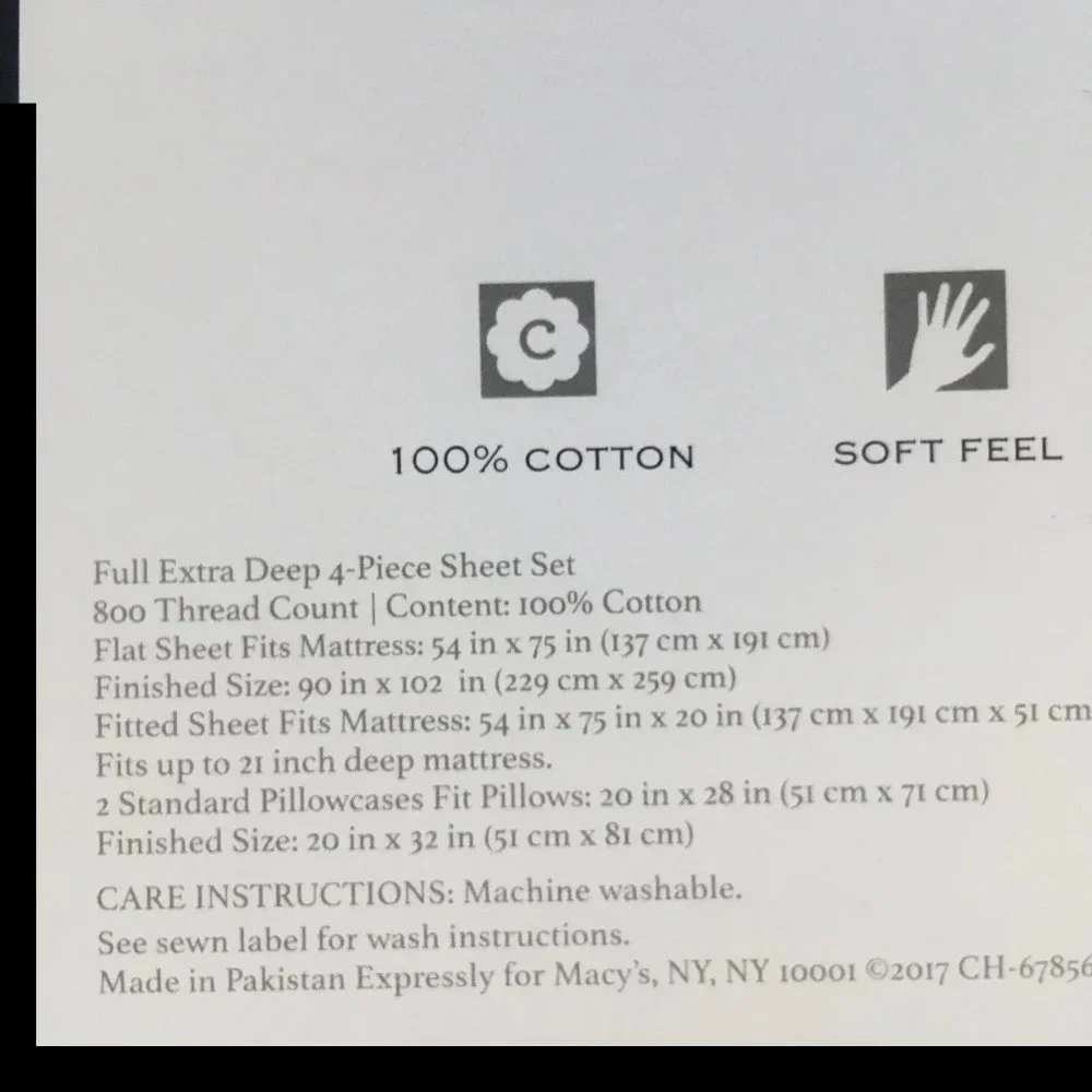 new WHITE Charter Club Sleep Luxe 800 TC Cotton Extra-Deep FULL Sheet Set